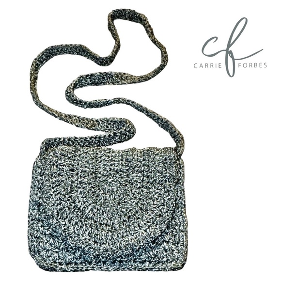 Carrie Forbes Vintage Crochet Satchel Handbag w/ Strap. Silver - Picture 1 of 11